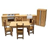 lahomia 1/12 Maßstab Puppenhaus Holz Küchenmöbel Schrank Leben Szenen vorgeben Modell für Puppen Haus Dekor Puppenspielzeug Zubehör Ornament Zubehö