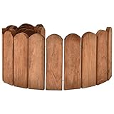 Ksodgun Beeteinfassung Beetumrandung Flexibler Palisade Gartenpalisade Holzzaun Braun 120 cm Impräg