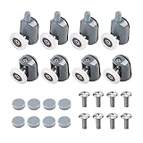 Trintion 8 Stück Duschkabine Rollen Duschtürrollen 25mm Schiebetür Rollen Rollenführung Duschtür Ersatzteile Glastürrolle Türrollen für Glas Dusch Schiebetüren (4 Oberrolle und 4 Unterrolle)