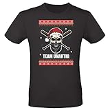Shirt-Panda Herren Weihnachten T-Shirt · Team Unartig · Christmas Tshirt · Santa Weihnachtsshirt · Weihnachtsmann Shirt für Xmas · 100% Baumwolle · Ho ho ho · Schwarz (Druck Weiß) M