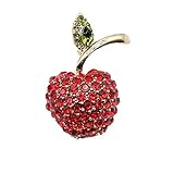 Sxuefang Brosche, Rote Kristall Kleiner Apfel Kirsche Brosche Diamant Brosche Pin Mantel O