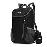 NA Sports Outdoor Fahrradfahrer Wasserdicht Faltbarer leichter Rucksack Freizeit Reisen Wandern Bergsteigen Outdoor Camping Rucksack Männer Frauen, Schwarz ,