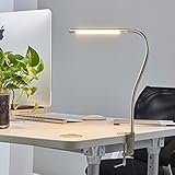 Lindby LED Klemmleuchte 'Lionard' (Modern) in Alu aus Metall u.a. für Wohnzimmer & Esszimmer (1 flammig, inkl. Leuchtmittel) - Tischlampe, Tischleuchte, Leselampe, Nachttischlampe, Wohnzimmerlamp