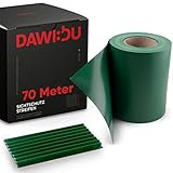 DAWIDU Zaun Sichtschutzstreifen für Doppelstabmatten - 70m x 19cm inkl. 52 Clips - 3 Farben - Hochwertiger Wind- & Sichtschutz Zaun Grün 450g/m² - Einfache Montage & langlebiger S