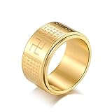 BYYHJNMSXS Herren Ringe Mode Klassischer Drehbarer Ring Einfacher Klassischer Herren Titanstahl Ring Edelstahl Ring-Gold_11