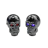 Schaltknauf totenkopf Skull Shape Universal Manuell Auto Schaltknauf Schaltkopf mit Led light für Schaltgetriebe (Blaue LED)