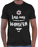 HARIZ Herren T-Shirt Edelweiss Wandern Wandern Klettern Inkl. Geschenk Karte Schwarz L