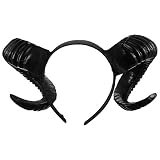 Minkissy Halloween Widder Hörner Stirnband Gothic Schaf Horn Haare Reifen Halloween Teufel Kostüm Stirnbänder Performance Requisiten für Halloween Weihnachtskostüm Party Wald Tier Cosplay