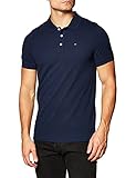 Tommy Jeans Herren Original Fine Pique Kurzarm Polo Shirt Blau (Black Iris 002) Larg