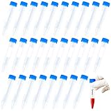 Zentrifugenröhrchen 60Pcs 10ml Reagenzgläser Kunststoff Zentrifugenröhrchen mit Schraubverschluss Abgestuften Probenbehälter Probenröhrchen für Labor Chemie Exp