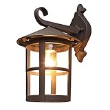 LHG Außenleuchte rustikal braun im Landhausstil | hochwertige Wandlampe für Außen aus Alu + Acrylglas | Außenwandleuchte klassisch IP44