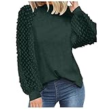 XTBFOOJ Shirtjacke Winter Oberteile Damen Damen Langarmshirt Langarmshirt Damen Baumwolle damenregenjacke wasserdicht atmungsaktiv Damen Kaschmir Pullover Damen Tshirt Lange ärmel D