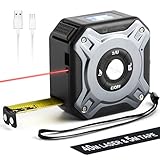 Massband Laser Entfernungsmesser, OUBEL 2 in 1 Entfernungsmesser Digital, 40M Laser & 5M Maßband, Maßband Laser Messgerät Entfernung mit LCD Hintergrundbeleuchtung, Wiederaufladb