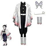 Demon Slayer Halloween Kochou Shinobu Kostüm Komplettset Kimetsu no Yaiba Kimono Anzug Outfit Karneval Cosplay Kostüm Full Suit S