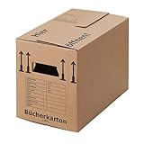 BB-Verpackungen 15 x Bücherkartons Profi 500 x 300 x 350 mm (stabil 2-wellig, doppelter Boden, Aktenkartons aus recycelter Pappe)