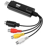 August VGB100 – USB 2.0 Audio Video Grabber Video Konverter – Scart, S-Video, Composite – VHS und Hi8 Kassetten Camcorder digitalisieren Videoadapter - für Windows 10 / 8 / 7 / Vista / X