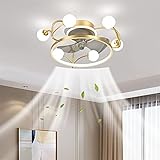 ZICT Stumm Deckenventilator mit Beleuchtung und Fernbedienung,Modern LED Deckenleuchten,Dimmbare und einstellbare Windgeschwindigkeit ，Geeignet für Schlafzimmer,Wohnzimmer,Esszimmer,