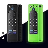 [2 Stück] Stouchi Silikon-Remote-Abdeckung für TV Stick (3. Generation),Schutzhülle, Leicht Antirutsch Fern Stoß-mit All-New 3rd Gen Kompatibel Abdeckung Fernbedienung (Grün & Schwarz)
