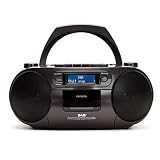 Aiwa BBTC-660DAB/BK: Tragbares Radio mit CD, Bluetooth und USB, Kassettenrecorder, RDS, FM PLL, Dab+, Fernbedienung, Schw