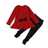 style_dress Baby Kleidung Set Baby Junge Mädchen Bluse T-Shirt + Hosen Outfits Set Bekleidungsset mit Spielanzug Set (Rot, 12-18 Monate)