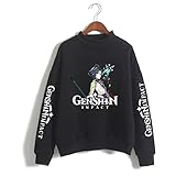 AHDSJDG Genshin Impact Männer Frauen Rollkragenpullover Verdicken Lange Ärmel T-Shirt Atmungsaktiv Plüsch Beiläufig Strassenmode 2D-Druck Spiel Cosplay Sw