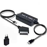 AMANKA Scart auf HDMI Kable Konverter, Adapter Scart auf HDMI mit HDMI Kable und Scart Kabel Full HD 1080P Video Audio Wandler für HDTV STB VHS Xbox PS3 Sky DVD Blu-ray usw