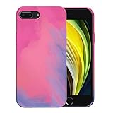 Handyhülle Kompatibel mit iPhone 7 Plus Hülle Silikon iPhone 8 Plus Slim, Handytasche Smartphone iPhone 7 Plus Case iPhone 8 Plus Flüssige Silikon, Hülle Weich Bunt (Rosa, iPhone 8 Plus)