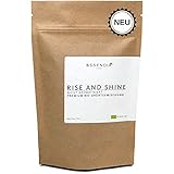 ESSENDIA® Guten Morgen Tee BIO | Grüner Tee lose mit GUARANA und KOFFEIN | Wachmacher & Kaffee Ersatz | Loser Tee mit SENCHA, MATE, ZITRONENGRAS, MATCHA ohne Zusätze | Grüntee Mischung aus Ö