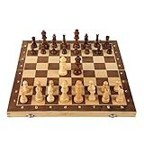 ASDWA Schach Holz Magnetisches Schachspiel Faltbares Schachbrett Sammlung Mit Innenaufbewahrung Tragbares Internationales Brettspiel Schachspiel S