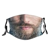 XCNGG Winter Mann Barttuch Gesichtsmaske mit Filtertasche Waschbares Gesicht Bandanas Balaclava Wiederverwendbare Stoffmaske mit 2 Stück F