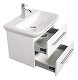 Badmöbel mit Geberit MyDay Waschbecken 65 cm Weiss Hochg