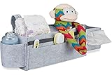 Relaxdays Betttasche Hochbett, 8 Fächer, Baby-& Pflegebett, Filz Bett Organizer zum Anhängen HBT 23x43x11 cm, hellg