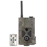 Lwieui Wildkamera Wildlife-Kamera 16MP 0.5s Trigger-Fotofalle 1080P-Video-Nachtsicht-MMS GPRS-Infrarot-Hunter Cam für das Scouting im Freien (Farbe : Grün, Size : One Size)