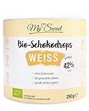 MySweet Bio-Schokodrops Weiß mit mind. 42% Kakao Anteil (250g Dose) ohne Zuckerzusatz, gesüßt mit Erythrit, Bio und Fair (250g (1er Pack)