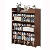 OPIU Funktion Home Schuhregal 8-Stufen-Schuhregal Große Schuhschrank Organizer mit Schubladen Bambus Schuhablage Regal Organizer for Entryway Wohnzimmer Flur Langlebiger und Stabiler S