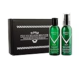 Men Rock Erwachen Bartbalsam und Bartshampoo Set mit sizilianischen Limette und Koffein, 2er S