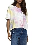 ONLY Damen ONLZOEY Life TIE DYE DNM SS Tee QYT T-Shirt, Yellow Pear/AOP:Option 1 Yellow/PINK/Purple, L