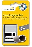 Schellenberg 52002 Rolladenstopper Anschlagstopfen für Rollladen, 2 Stück - Doppelpack, Grau, inkl. Schraub