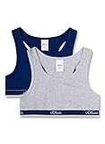 s.Oliver Mädchen Doppelpack Bustier, Grau (Grey Mel. 1737), (Herstellergröße: 164) (2er Pack)