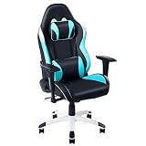 HUASA Ergonomischer Büro Lehnstuhl - Racing Stuhl Gaming Sessel,3D Armlehnen Ergonomisches Design Nacken Bürosessel für Computer PU-Leder E-Sports Spielesessel Hohe Rück