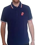The Rolling Stones Polo Shirt Classic Tongue Nue offiziell Herren Navy B
