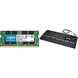 Crucial CT16G4SFD824A 16GB Speicher (DDR4, 2400 MT/s, PC4-19200, Dual Rank x8, SODIMM, 260-Pin) & Amazon Basics - Programmierbare mechanische PC-Gaming-Tastatur | DE-Layout (QWERTZ)