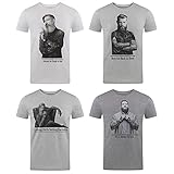 riverso Herren T-Shirt RIVBruno 4er Pack Fotodruck Rundhals Kurzarm Shirt Regular Baumwolle Print Fashion Weiß Grau L, Größe:L, Farbe:Farbmix 1