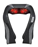 Massagegerät mit Wärmefunktion für Schulter Nacken Rücken Nackenmassagegerät Shiatsu Elektrisch Massager zu Hause Bü