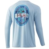 HUK Herren VC Pursuit Long Sleeve Sun Protecting Fishing T-Shirt, Premium Qualität – Eisblau, XX-Larg