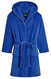 CityComfort Morgenmantel Kinder, Camouflage Kinder Bademantel Junge, Fleece Hausanzug mit Kapuze, Weich Plüsch Army Robe Teenager, Geschenk Junge (Blau, 11-12 Jahre)
