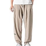 WFRAU Herren Sommer Cargohose Übergröße M-8XL Freizeithose Männer Chino Jogginghose Casual Hohe Taille Combat Sporthose Jungen Freizeithose Sweatpants mit T