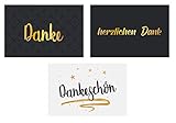 3 Stück Premium Dankeskarten (Klappkarten) mit 3 Umschlägen, Danke, Dankeschön, Karten, Dankekarten, Hochzeit, Geburt, Baby, Taufe, Abschied, Geburtstag, Jub