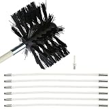 MCWJDSD Schornsteinfeger-Set, Abnehmbares Schornstein-Reinigungsbürsten-Set, Reinigungsbürsten-Set Für Kanalöffnungen Mit Nylon-Bürstenköpfen Und Stäben Oder Rauchabzugshaube Für Kamintrock