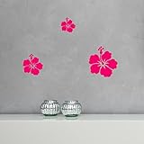 WANDKINGS Wandtattoo Hibiskusblüten - 3 Stück im Set - Verschiedene Motive und Farben wählbar - Motiv 1 / Farbe LICHTBLAU